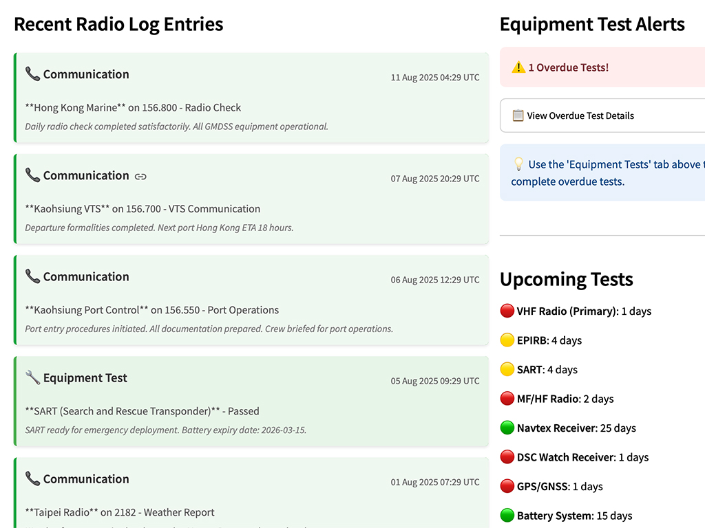 Radio LogLogbook Entries