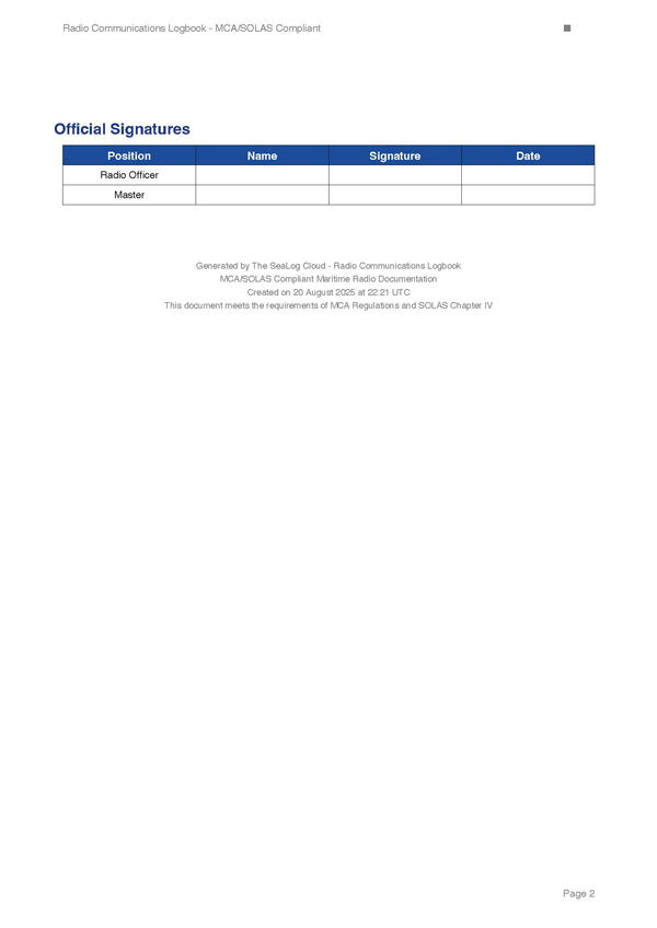Communications Log - Page 2